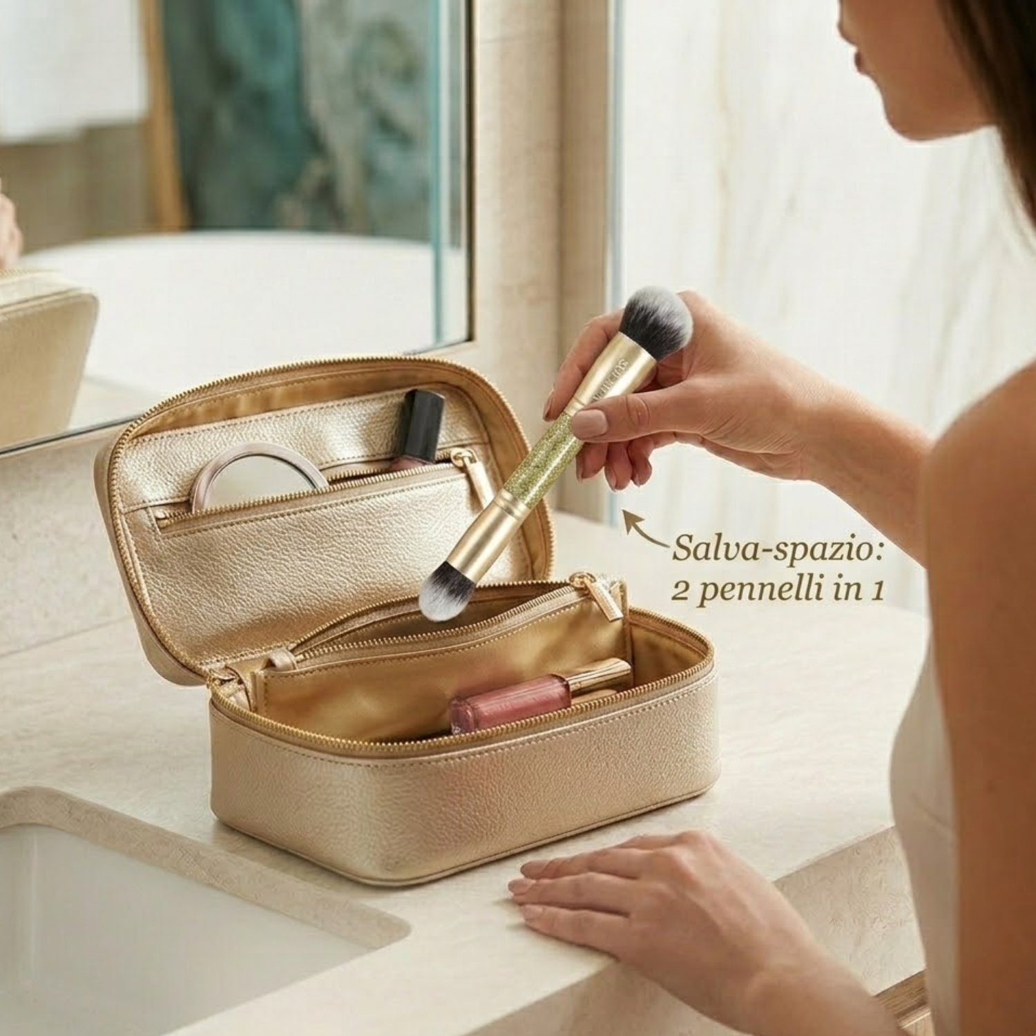 Pennello Viso 2-in-1 – Professional Duo Brush